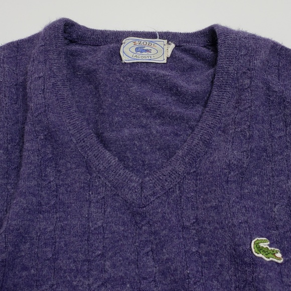 Vintage Izod Lacoste 70s V Neck Sweater - Picture 3 of 5